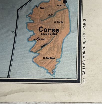 Lot de 5 cartes scolaires en couleurs : régions...