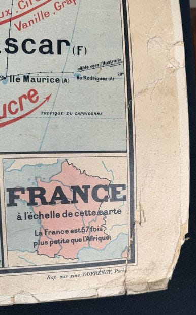 Lot de 4 cartes scolaires en couleurs : Maroc,...