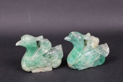 CHINE. Lot de deux sujets en spath fluor...