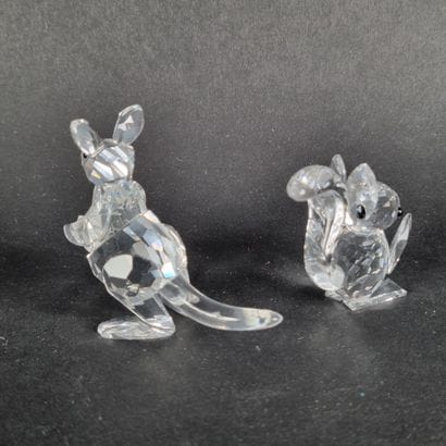 SWAROWSKI. Lot de 2 sujets en cristal de...