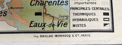 Lot de 5 cartes scolaires en couleurs : régions...