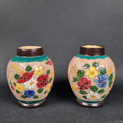 Jérôme MASSIER à Vallauris. Paire de vases...