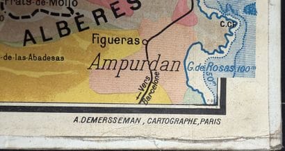 Lot de 5 cartes scolaires en couleurs : régions...