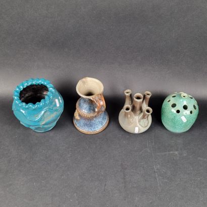 Lot de 4 pièces en céramique et grès dont...