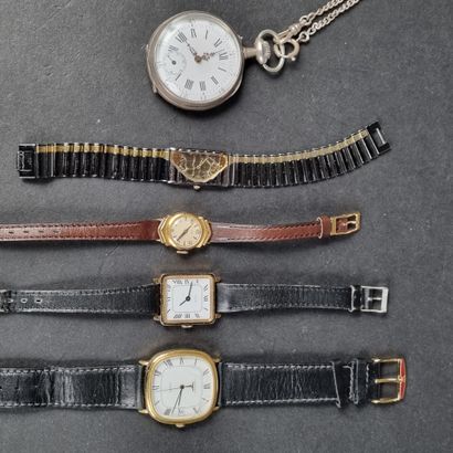 Lot comprenant : 1 montre de gousset en argent...