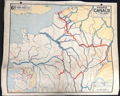 Lot de 5 cartes scolaires en couleurs : régions...