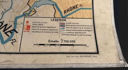 Lot de 5 cartes scolaires en couleurs : régions...