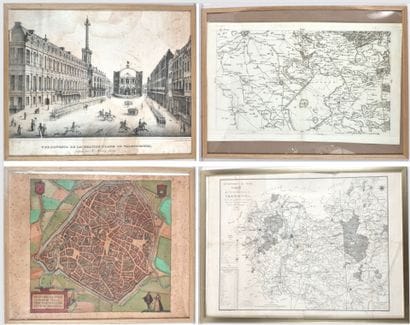 [VALENCIENNES] Lot de 4 estampes sur le thème...