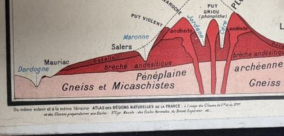 Lot de 5 cartes scolaires en couleurs : régions...