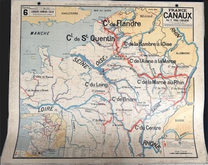 Lot de 5 cartes scolaires en couleurs : régions...