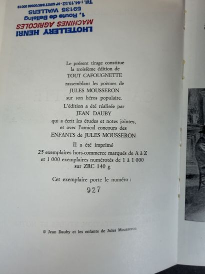 [JULES MOUSSERON]. Lot de 4 volumes sur le...