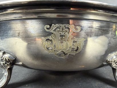 CHRISTOFLE. Chauffe-plat en métal argenté,...