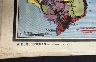 Lot de 5 cartes scolaires en couleurs : L'Italie...