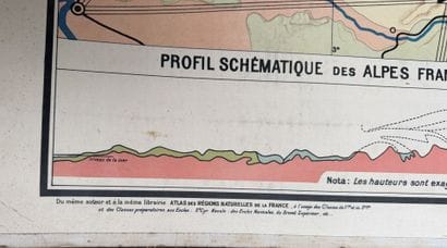 Lot de 5 cartes scolaires en couleurs : régions...