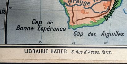 Lot de 4 cartes scolaires en couleurs : Maroc,...