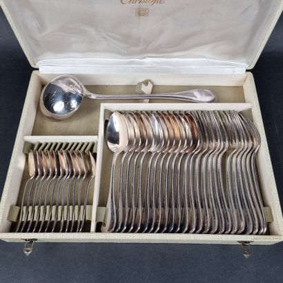 CHRISTOFLE. Ménagère en métal argenté modèle...