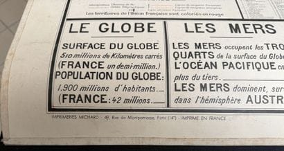 Lot de 5 cartes scolaires en couleurs : Cours...