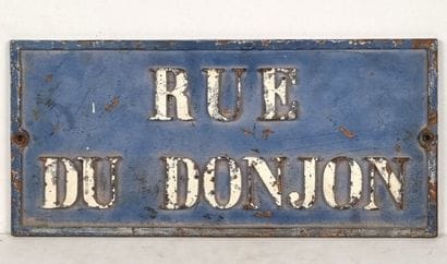Plaque de rue rectangulaire en fonte émaillée...