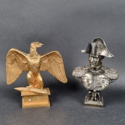 Lot comprenant : 1 buste de Napoléon Ier...