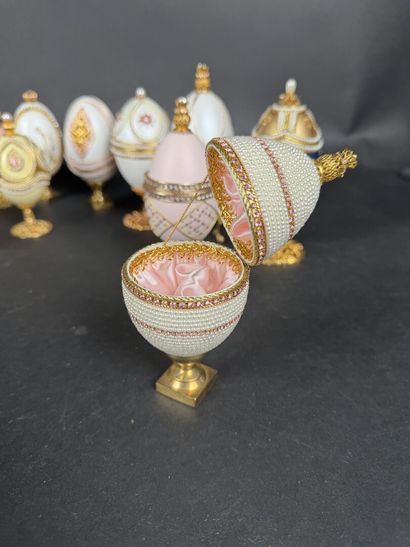 Lot de 22 œufs de canard et poule décoratifs,...