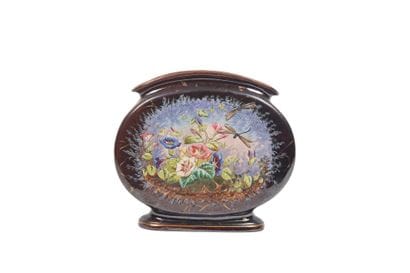Faïencerie de WASMUEL. Grand vase méplat...