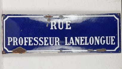 Grande plaque de rue rectangulaire en tôle...