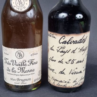 Lot comprenant : 1 b. CALVADOS réserve du...