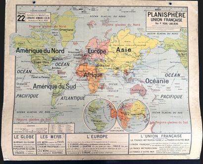 Lot de 5 cartes scolaires en couleurs : L'Italie...