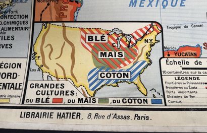 Lot de 3 cartes scolaires en couleurs : Union...
