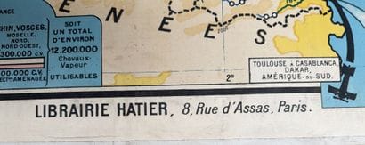 Lot de 5 cartes scolaires en couleurs : régions...