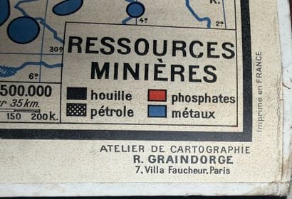 Lot de 4 cartes scolaires en couleurs : Maroc,...