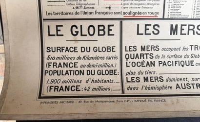 Lot de 5 cartes scolaires en couleurs : Cours...