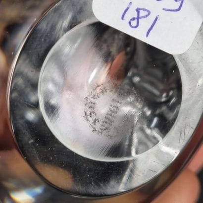 SAINT LOUIS. Vase soliflore en cristal translucide,...