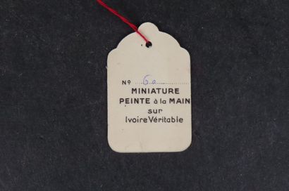 Lot de 5 miniatures à la gouache représentant...