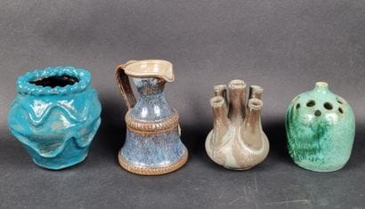 Lot de 4 pièces en céramique et grès dont...