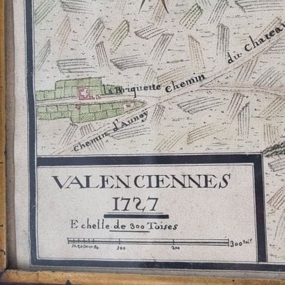 Plan manuscrit en couleurs de la Ville de...