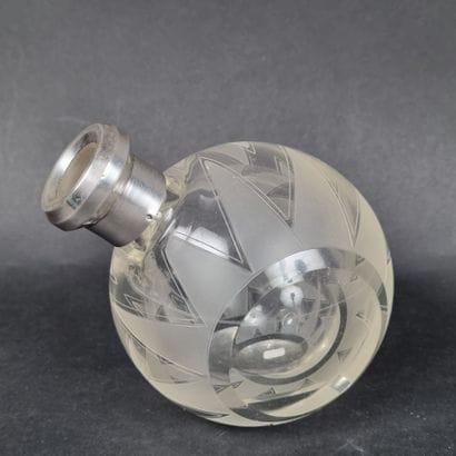 Flocon en verre en partie satiné à motifs...