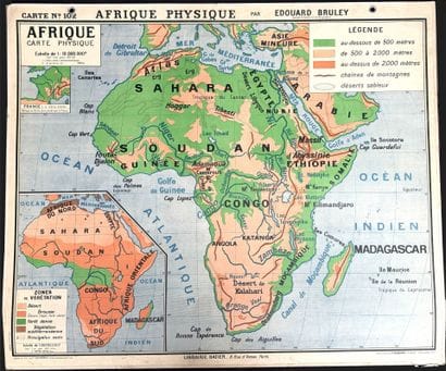 Lot de 4 cartes scolaires en couleurs : Maroc,...