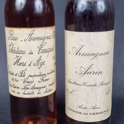 Lot comprenant : 1 b. ARMAGNAC Aurin millésime...
