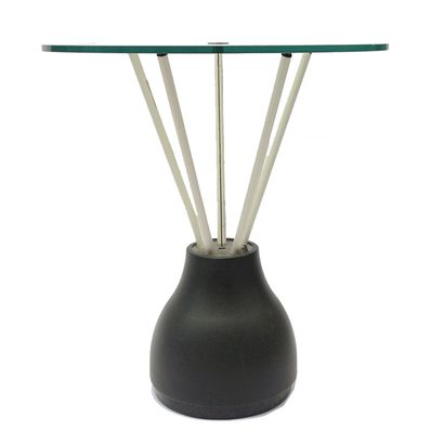 CASSINA editor, glass plastic pedestal table....