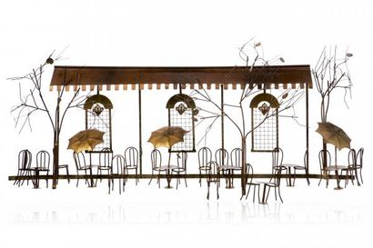 CURTIS & JERE, Cafe Terrace, wall sculpture...