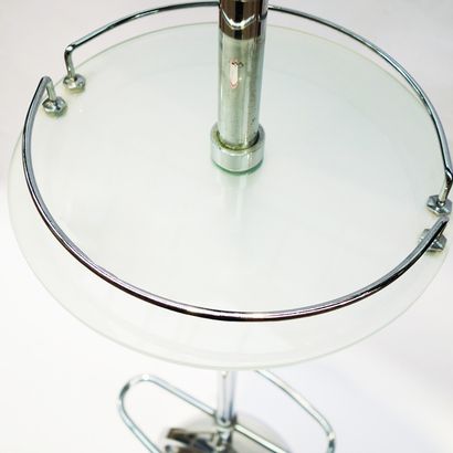 PSYCHED GUERIDON in chromed steel, with two...