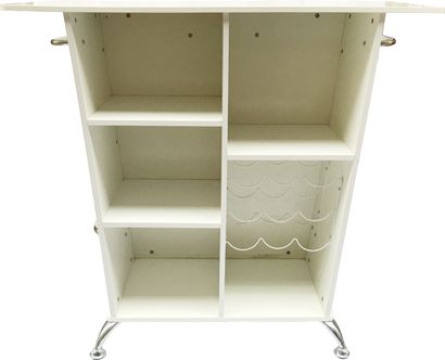 Bar in ivory lacquered wood, tubular metal...