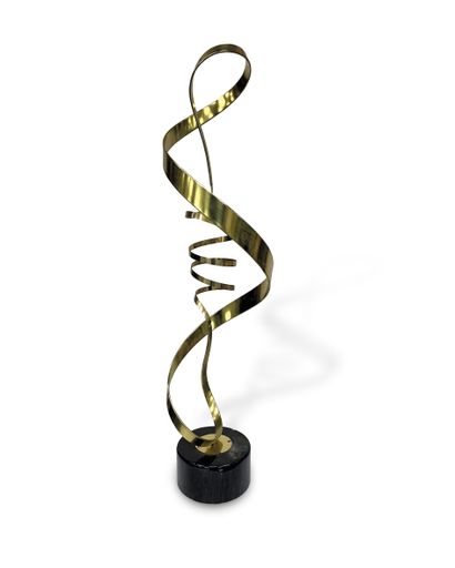 Curtis & Jere (XX th), Sculpture. Gilt bronze...