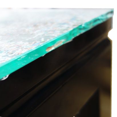 Franc HACHE, Low table in lacquered wood,...