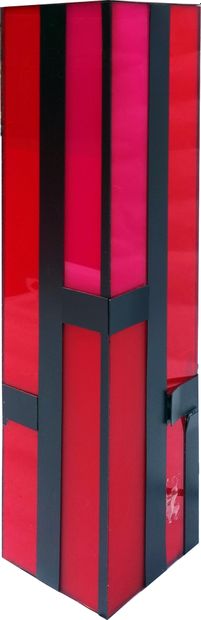 LAMP in red tinted Plexiglas. Height: 50...