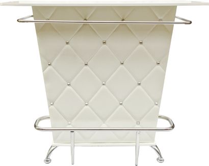Bar in ivory lacquered wood, tubular metal...