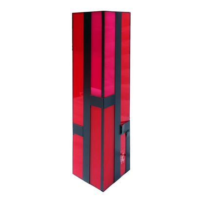 LAMP in red tinted Plexiglas. Height: 50...