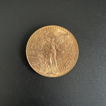 Une pièce de 50 pesos Mexique de 1947, en...