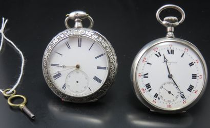 Lot de deux montres de gousset en argent...